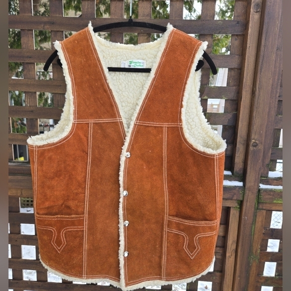 Vintage Suede Sherpa Vest - Picture 1 of 12